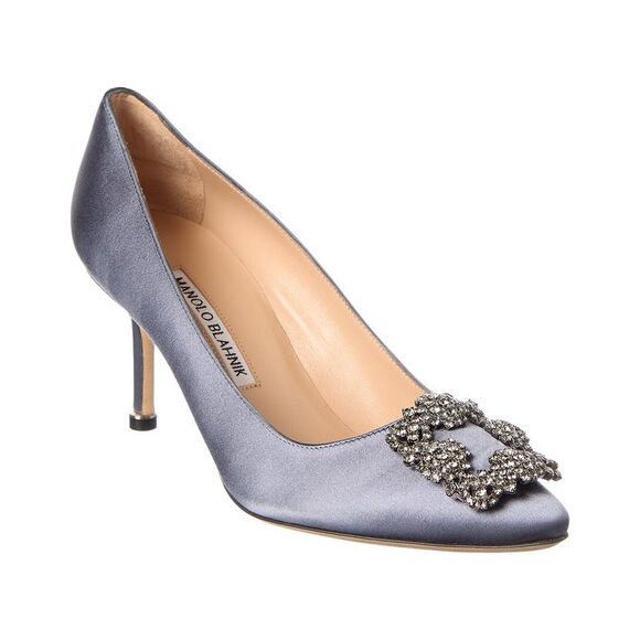 Manolo Blahnik Shoes - Manolo Blahnik Hangisi 70 Satin Pump, Blue
